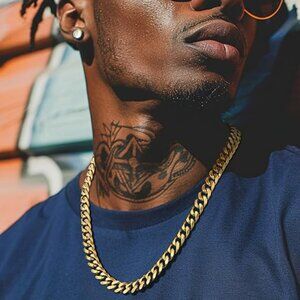 NEW! Stainless Steel Gold Cuban Link Chain for Men Miami Cuban Chain Necklace